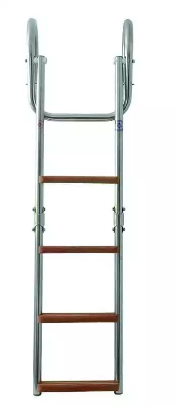 Echelle inox bois 4 marches pour plateforme