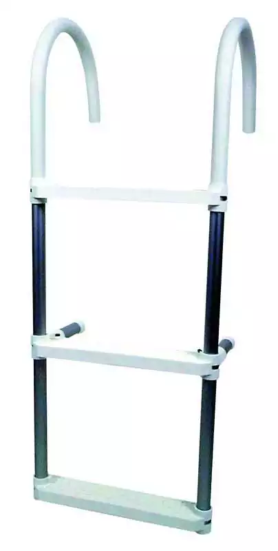 Échelle de bain 3 échelons en tube en aluminium anodisé Hauteur 0,87 m Largeur 35 cm