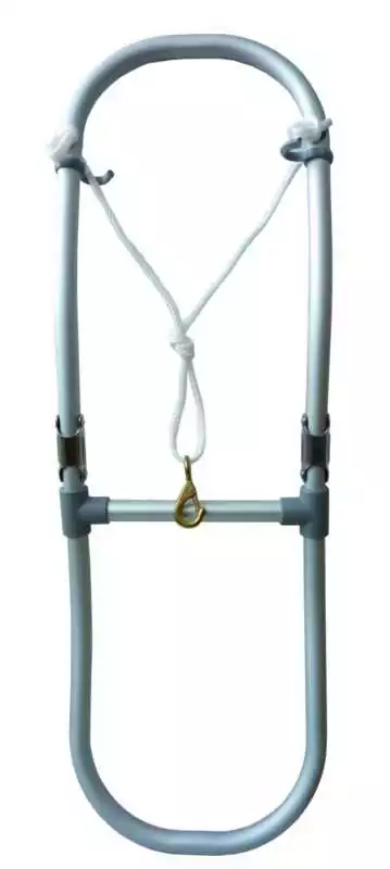 Echelle pliable 2 marches pour pneumatique en aluminium anodisé