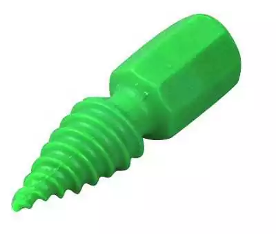 Pinoche hélicoïdale en nylon vert H 145 mm x diamètre 35 mm Longueur vis 65 mm